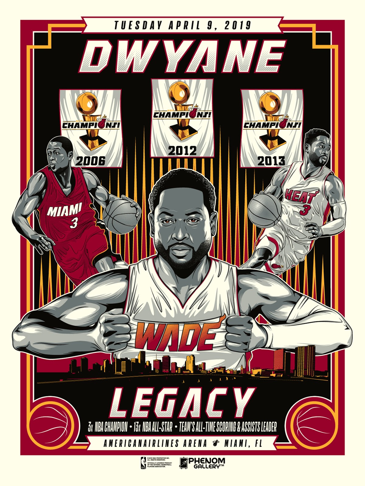 The Blot Says... Miami Heat Dwyane Wade Legacy Last Game Screen Print