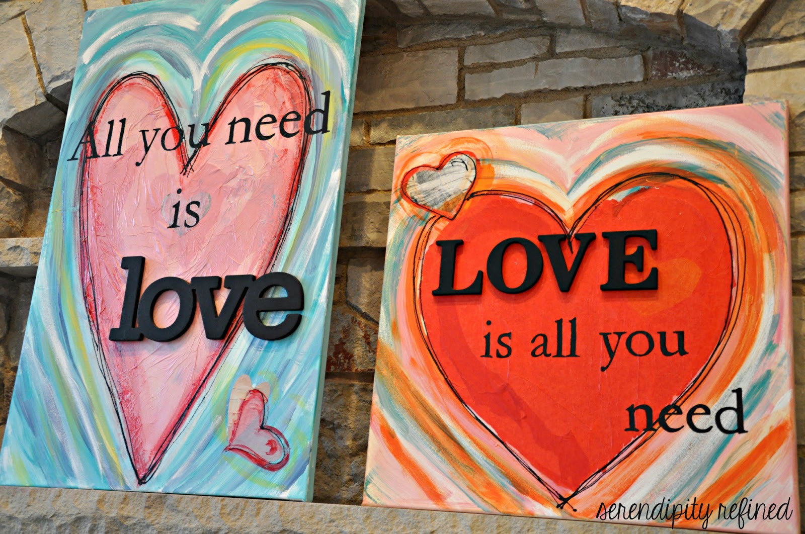Valentine wall Serendipity Refined Blog: Valentines Day Heart Paintings and One of