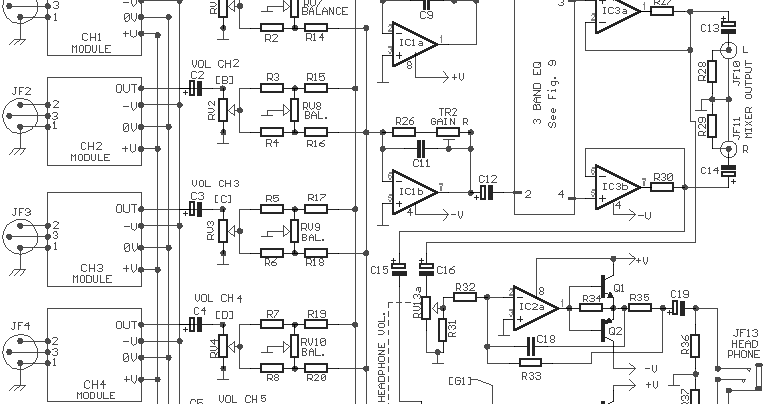 Serba Rakitan: Skema Rangkaian Audio Mixer 6 Chanel