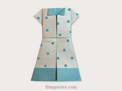 Cách gấp, xếp váy cho teen bằng giấy origami - Video hướng dẫn xếp hình quần áo - How to fold a teen Dress