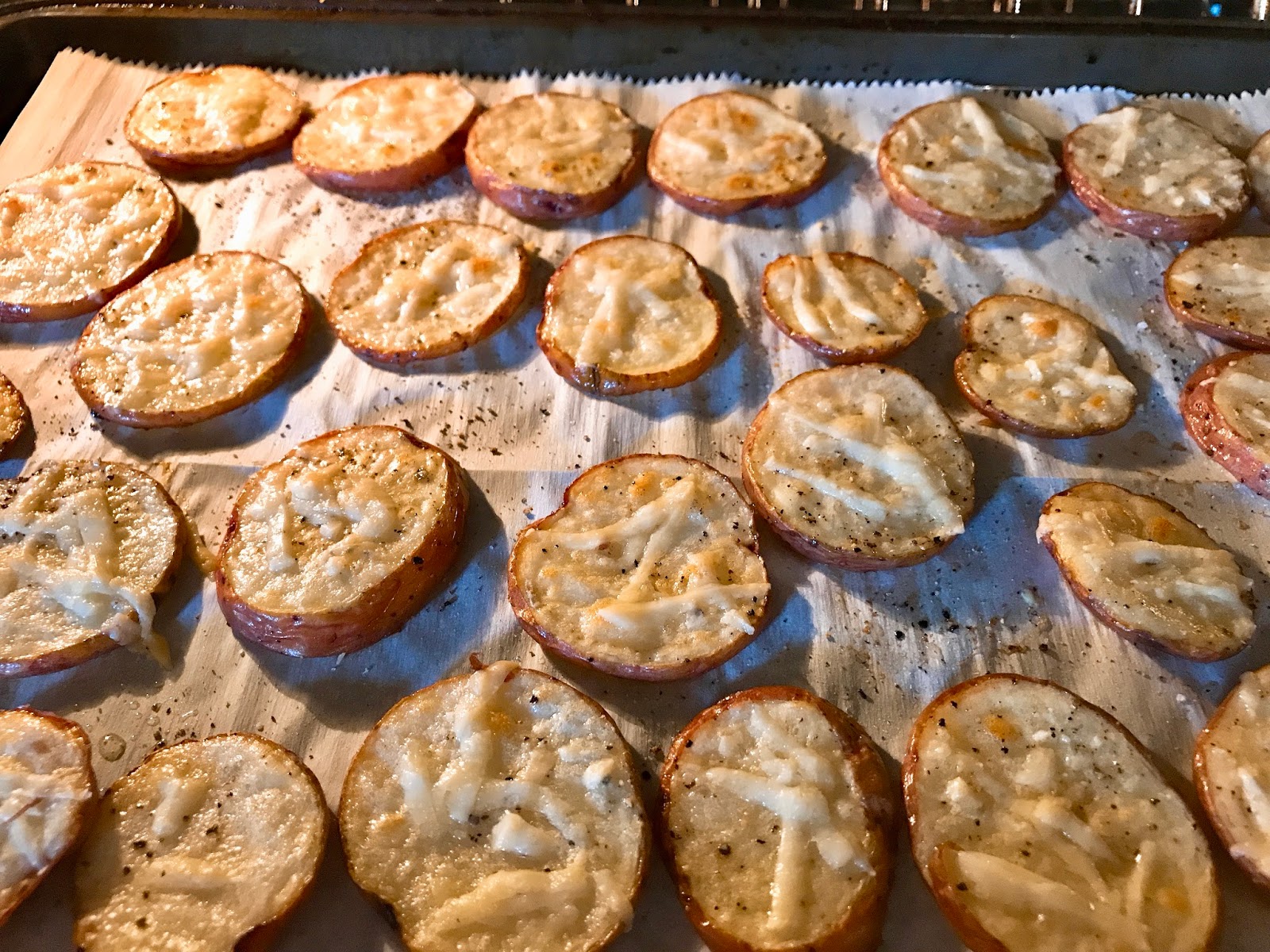 Roasted Potato Coins with Garlic and Parmesan