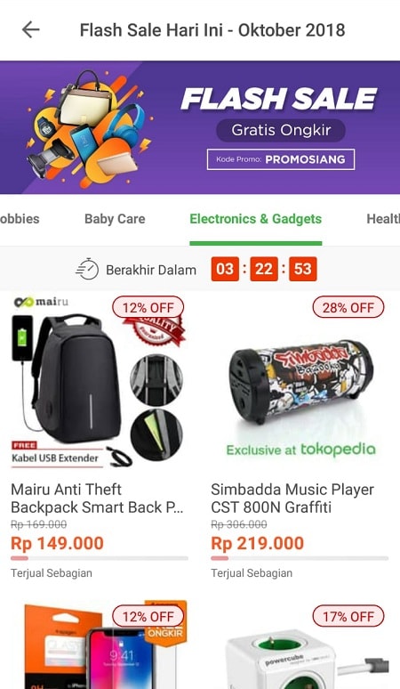 Halaman Flash Sale Tokopedia Halaman Flash Sale Tokopedia