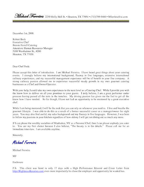 jon ronnie google culinary cover letters