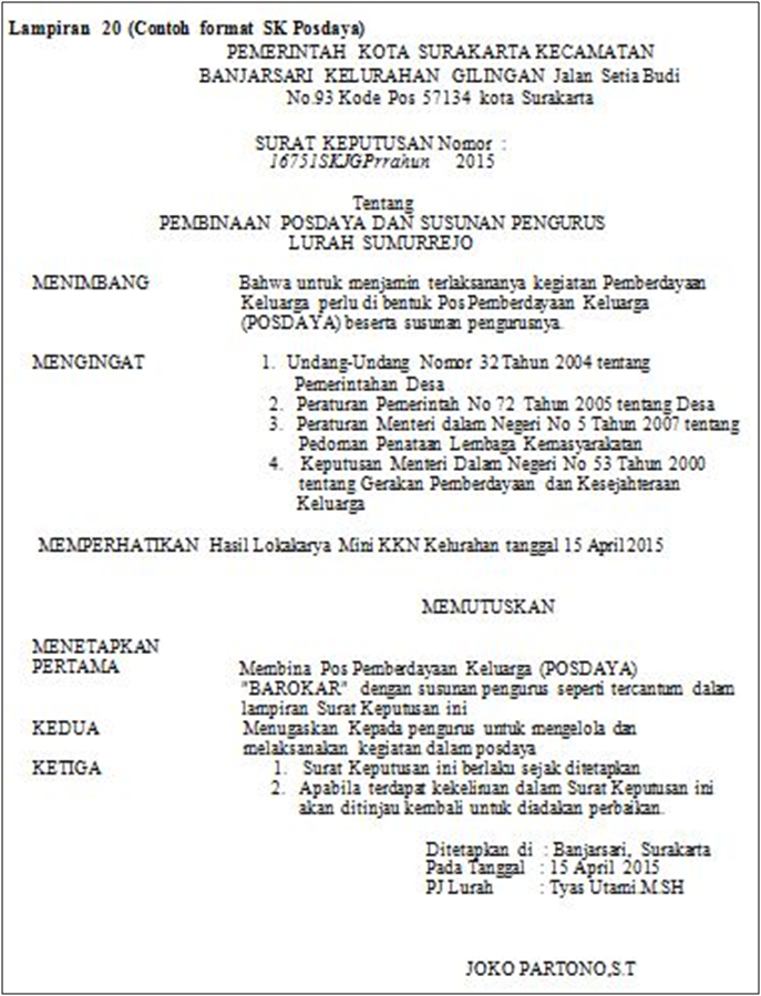 Contoh Surat Keputusan Linmas Contoh Surat Contoh Surat Keputusan Linmas Contoh Surat