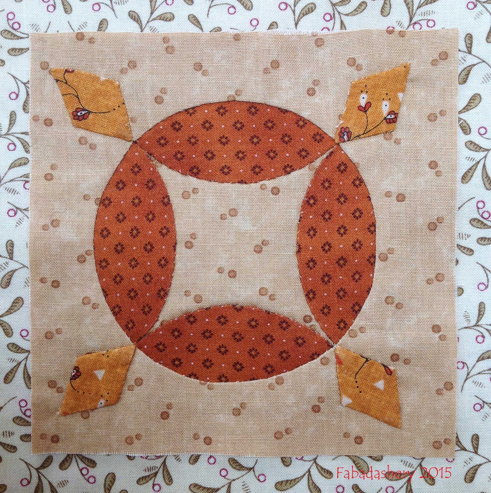 Fabadashery Dear Jane Quilt Block B7 World Series