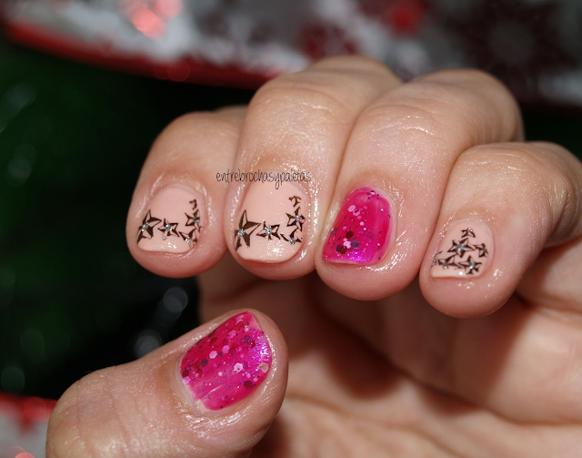 manicura-navidad manicura glitter estrellas