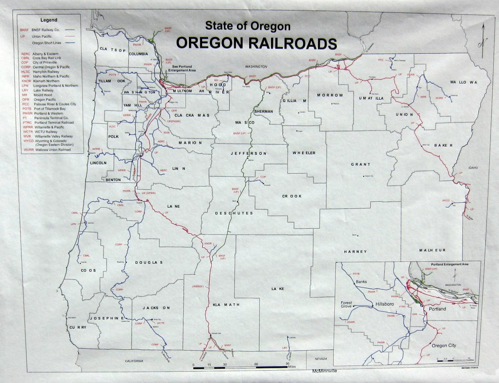 Oregon Railway Map
