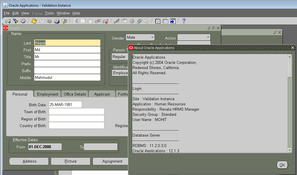 Oracle HRMS World Usage of Help Diagnostics in eBS