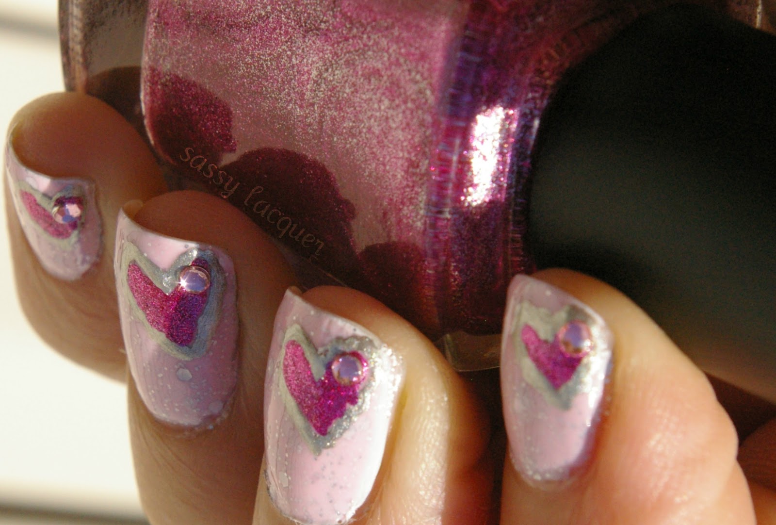 Sassy Lacquer Valentine's Day Nails Day 2