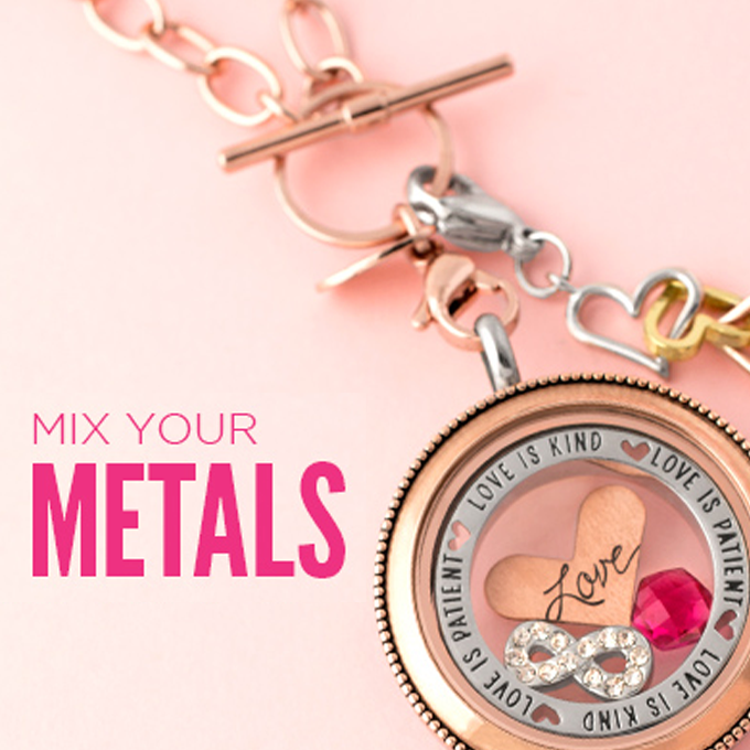Mix Your Metals for a Unique Origami Owl Look | Shop StoriedCharms.com to create your own jewelry today.
