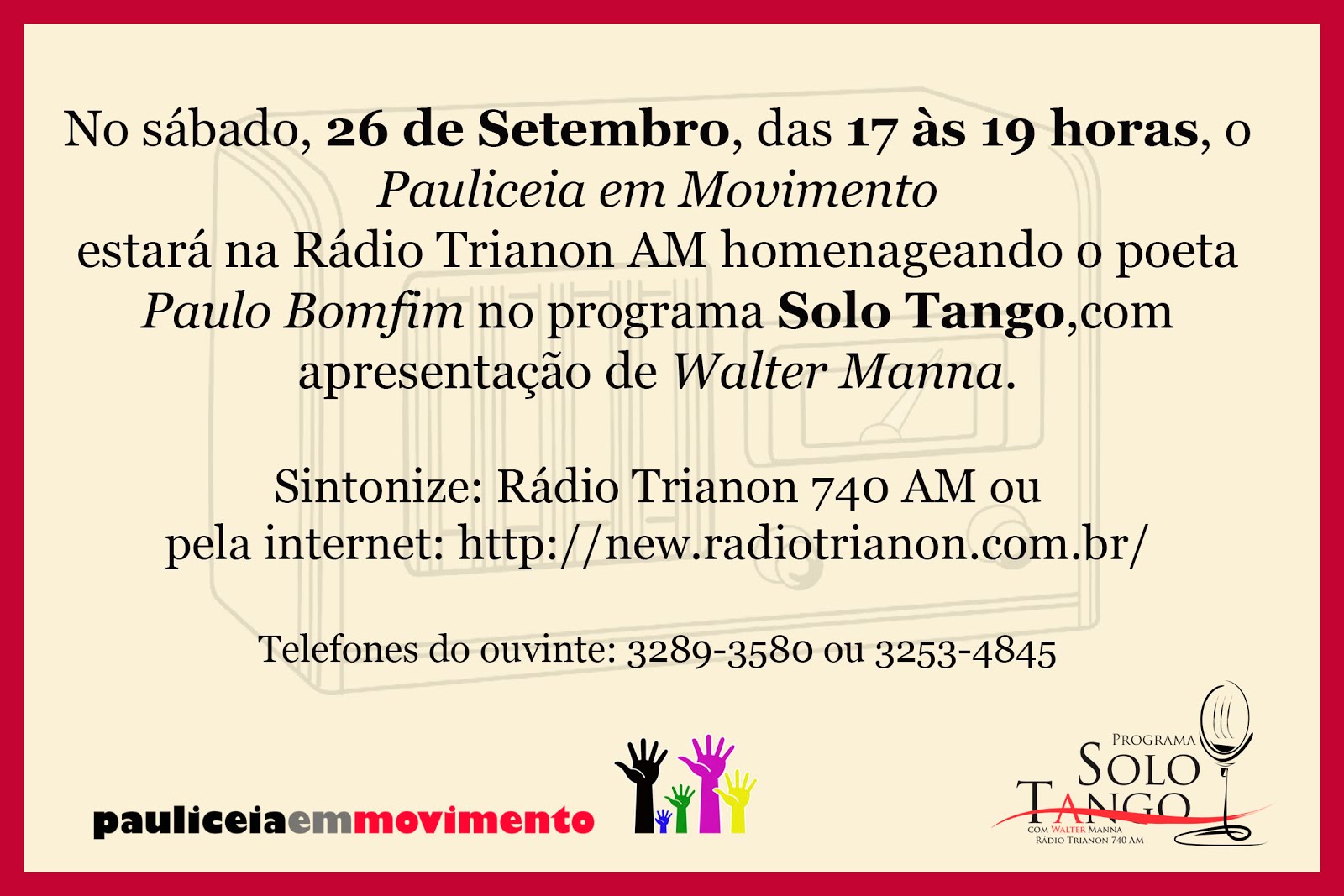 Convite - Radio Trianon 740 AM
