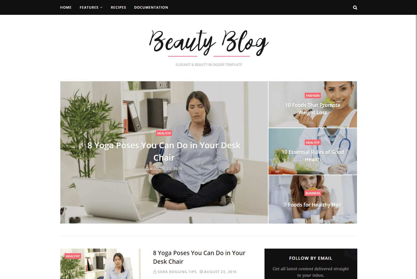 Beauty Blog Clean Blogger Template