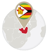 Zimbabwean flag and map