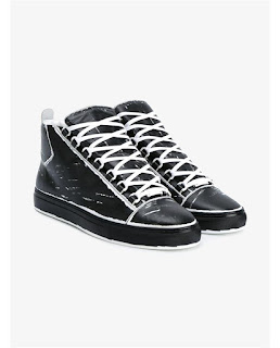 Painted Character: Balenciaga Arena Printed High-Top Leather Sneakers ...
