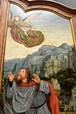 Triptyque de Metsys : L'annonciation à Joachim Musée des Vieux maîtres Bruxelles Triptyque de Metsys : L'annonciation à Joachim panneau de gauche Bruxelles