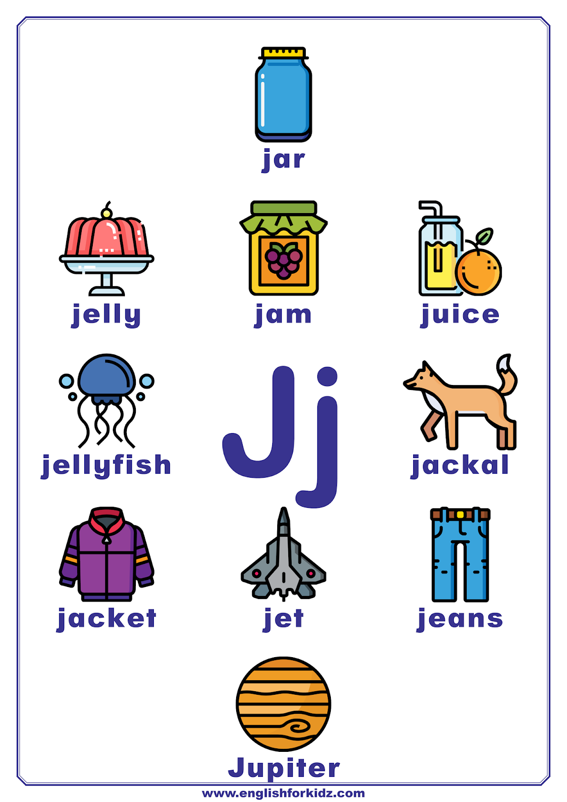 Letter J Words For Preschoolers