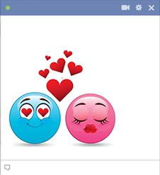 Two emojis in love