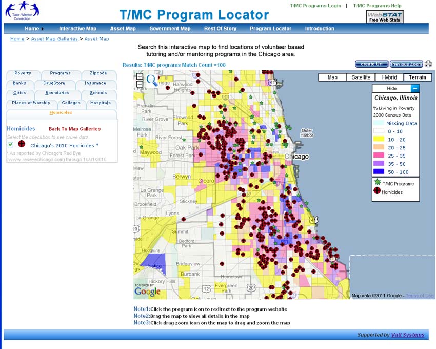 Mapping For Justice Interactive map showing gangs in Chicago