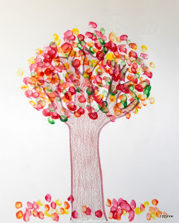Tippytoe Crafts: Q-Tip Painting: Fall Tree
