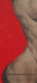 Torso with Red Abstract painting of Human Figure