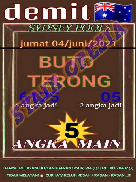 Syair Sdy Hari Ini Jumat 4 Juni 2021 Opesia Official