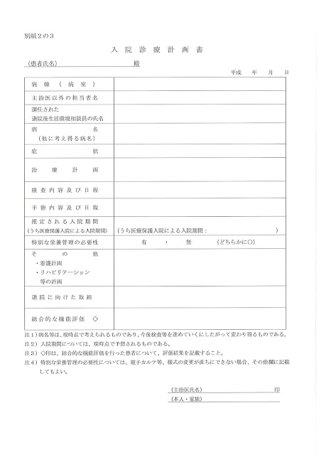 「入院診療計画」の基本的な考え方とその基準について