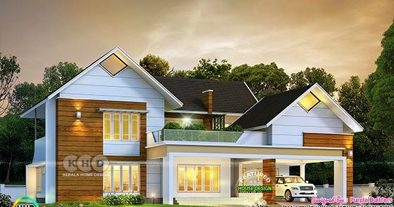 2995 sq-ft sloped roof home with 4 bedrooms - Kerala Home Design and ...
