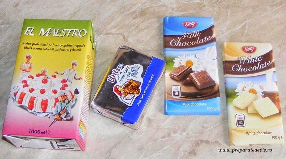 ingrediente glazura din ciocolata alba pentru ecler vienez retete culinare de dulciuri si prajituri delicioase de casa, 