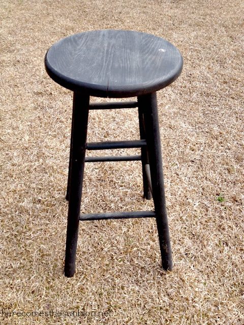 Here Comes the Sun: Monogrammed Stool with Vinyl