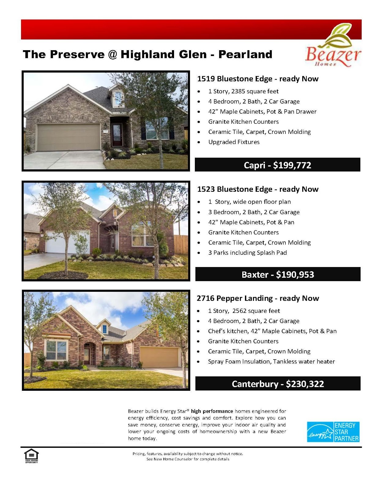 New Construction Homes for Sale In Pearland The Preserve at Highland Glen