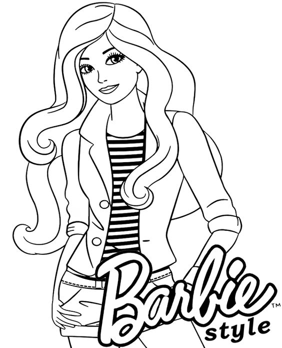 Tranh tô màu búp bê Barbie 05