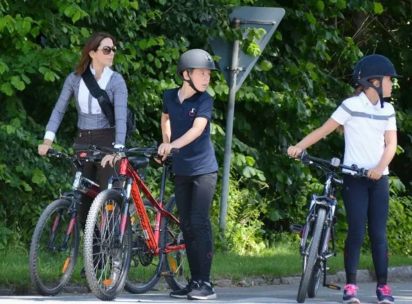 Crown Princess Mary and Prince Frederik with their children Prince Christian, Princess Isabella and Prince Vincent at Gråsten Palace