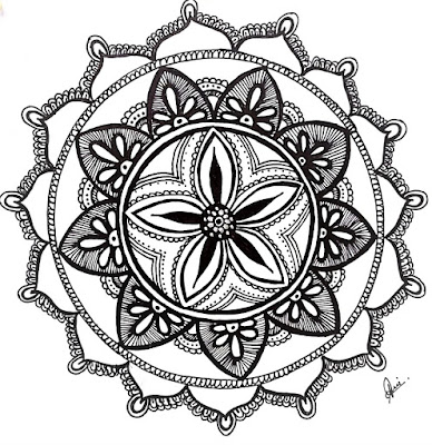 Flower Mandala Drawing, Sketch, Art