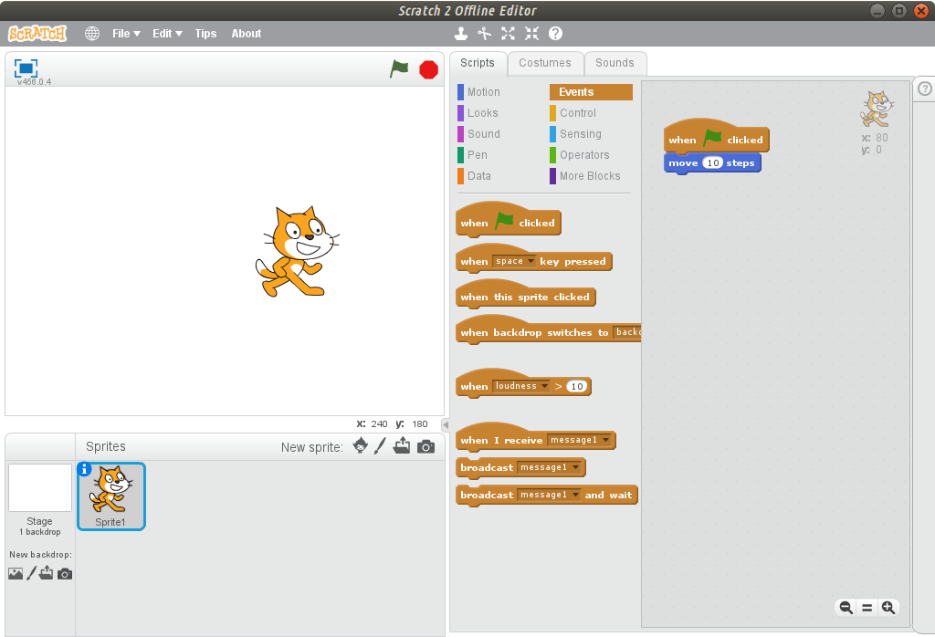 Instalação do Scratch 2.0 no Ubuntu 17.04 Decus in Labore