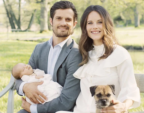 Prince Carl Philip, Princess Sofia and their children Prince Alexander, showing them altogether