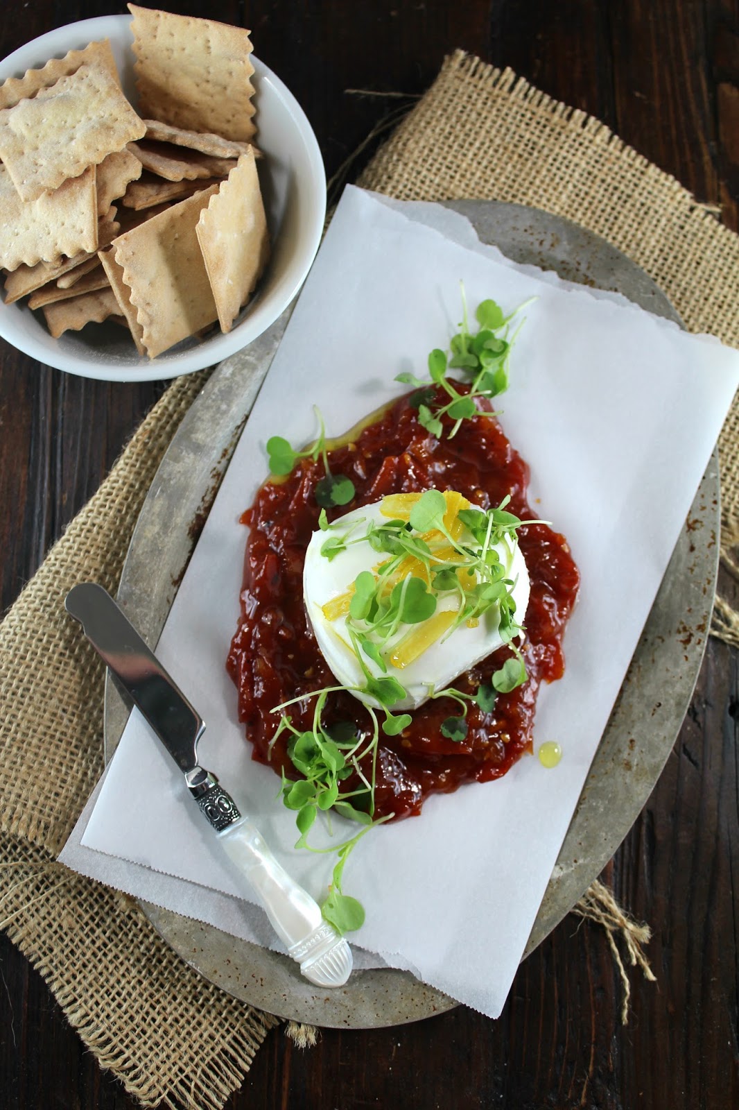 Authentic Suburban Gourmet Tomato Jam with Burrata Friday Night Bites