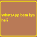 WhatsApp beta kya hai?