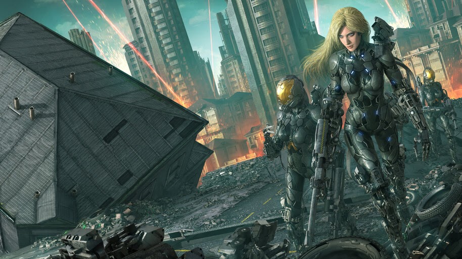 Sci-Fi, Girl, Soldiers, 8K, #4.957