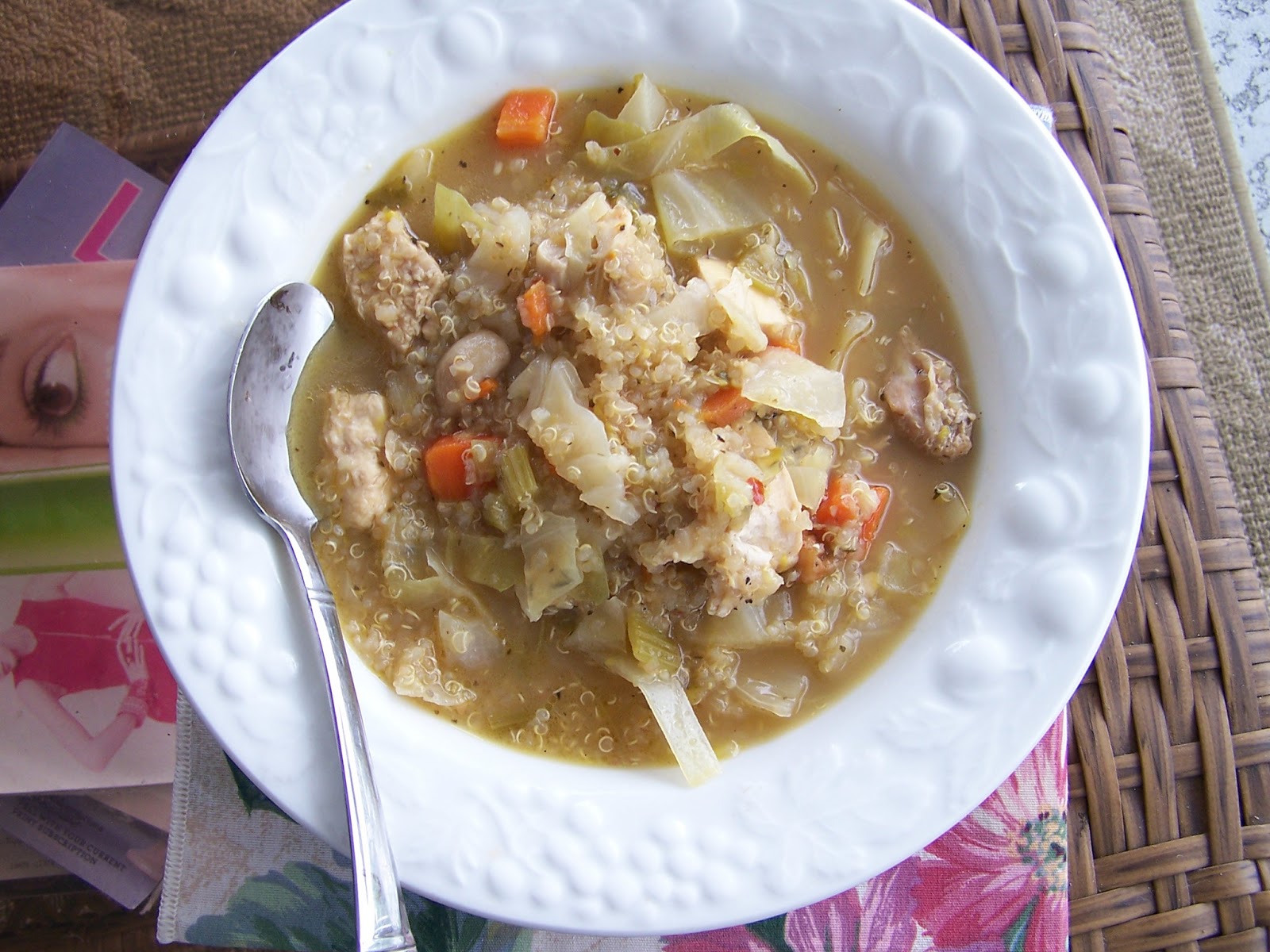 Chicken & Quinoa Cabbage Patch Soup, gluten free, dairy free Skinny