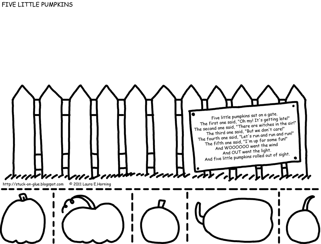 Give Your Octopus a Paintbrush (or 8): Printable: Five Little Pumpkins