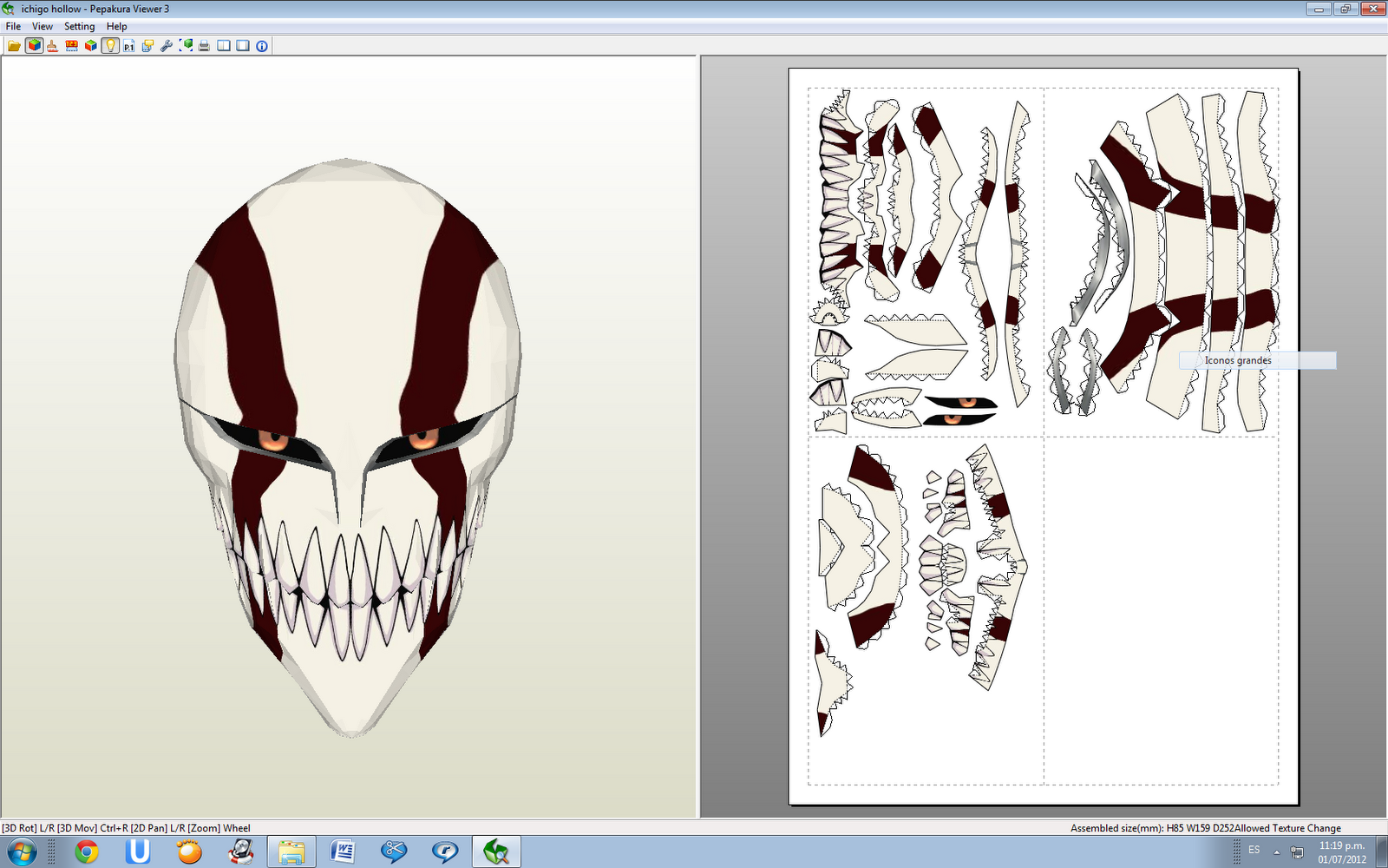 bleach papercraft ichigo hollow mask