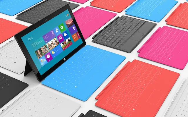 Microsoft Surface Tablet achtergrond met Windows 8 als besturingssysteem