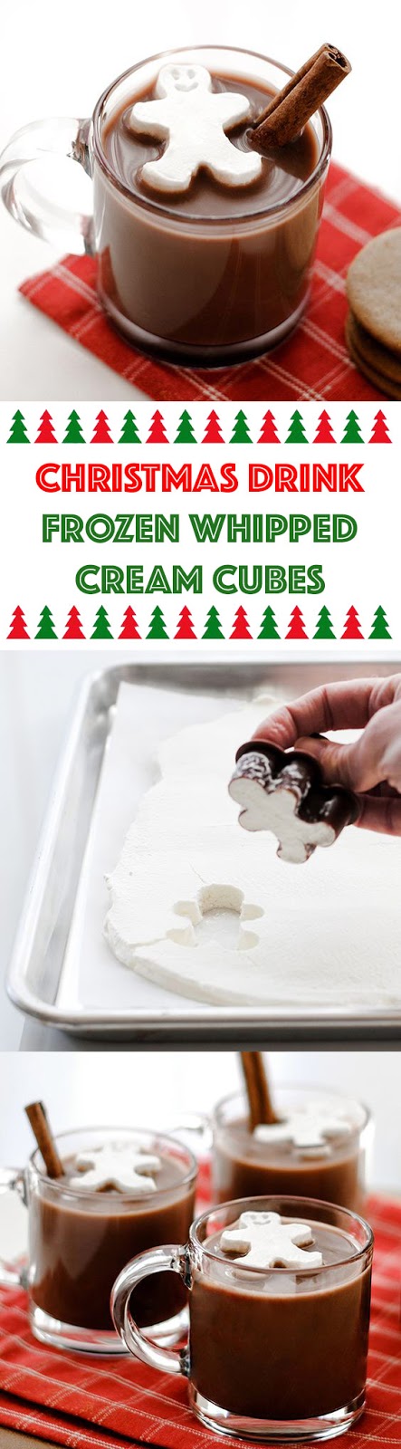 Christmas Drink Frozen Whipped Cream Cubes Christmas Drink Frozen Whipped Cream Cubes
