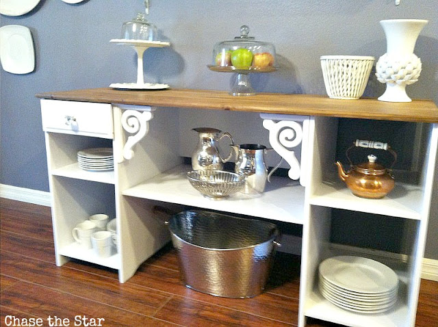 diy, desk, repurpose, buffet, upcycle, sideboard, dining room, kitchen