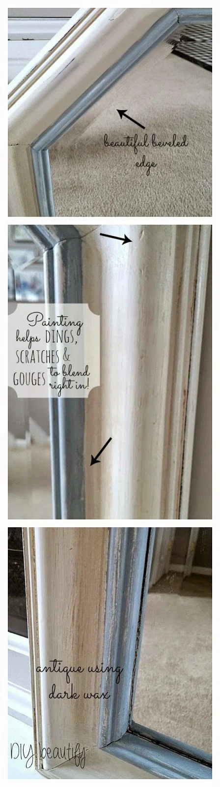 How to Antique a Thrift Store Mirror www.diybeautify.com