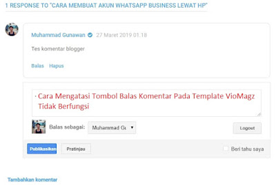 Memperbaiki Tombol Balas Komentar Template Viomagz Template Blogger VioMagz