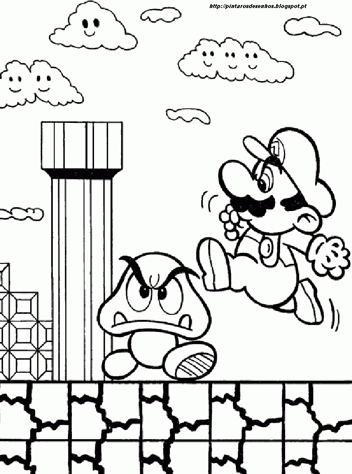 Desenhos para colorir, desenhar e pintar : Desenhos para colorir, Super  Mário e o jogo