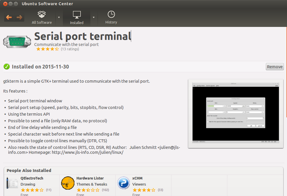 MyWorld Serial port software in ubuntu