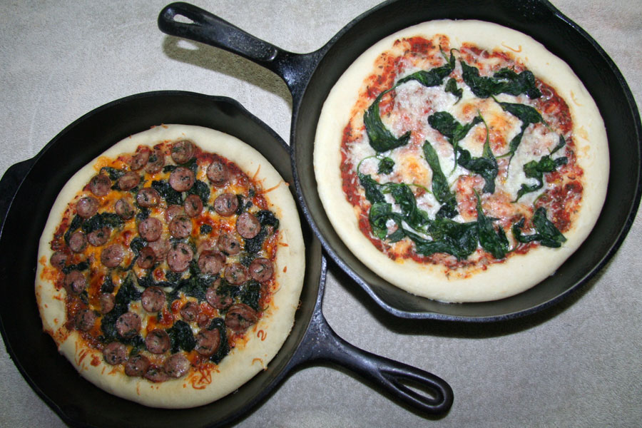 Round the Chuckbox: Sicilian-style cast iron skillet pizza