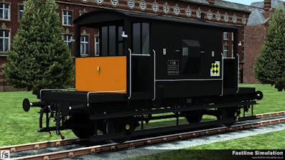 Fastline Simulation: Just about the end of the line for the traditional brake van was the repainting of a select few dia 1/507 through air and vacuum braked (TOPS code CAR) brake vans for use with dangerous goods.